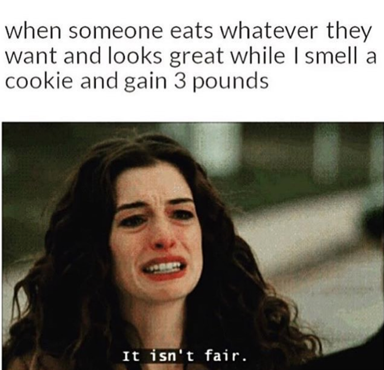 gains weight from cookies